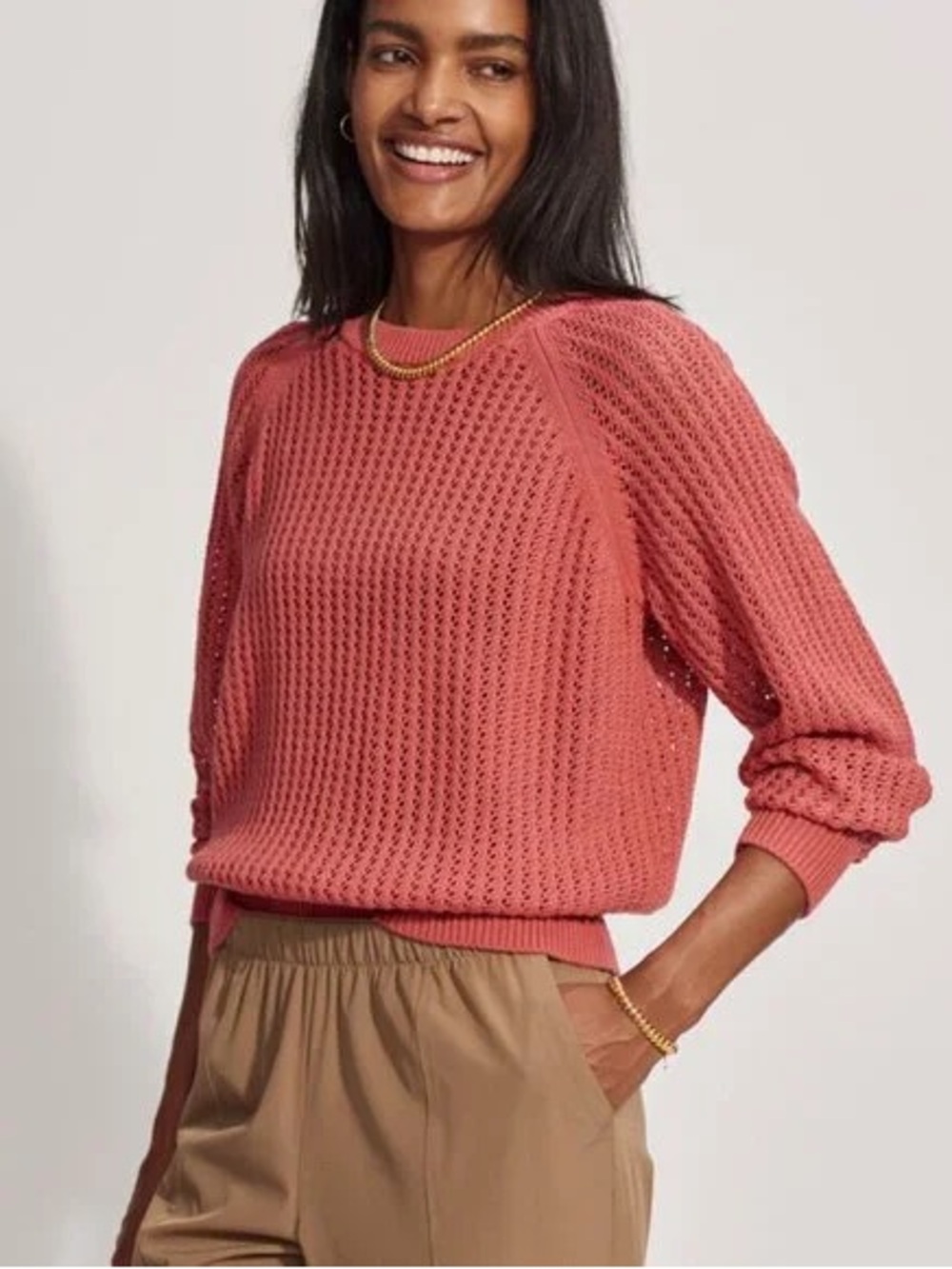 Varley Clay Knit Crewneck Sweater, size XS